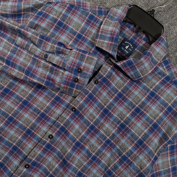 johnnie-O Other - Johnnie-O Shirt Mens 2XL Blue Plaid Benedict Flannel Button Front Long Sleeve